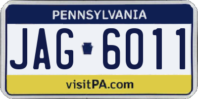 PA license plate JAG6011