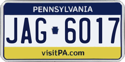 PA license plate JAG6017