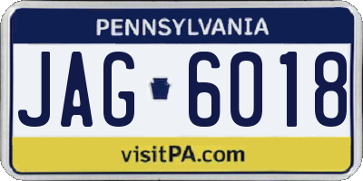 PA license plate JAG6018