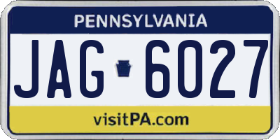 PA license plate JAG6027