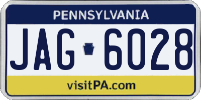 PA license plate JAG6028