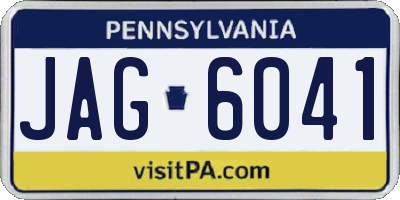 PA license plate JAG6041