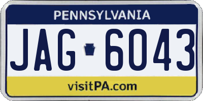 PA license plate JAG6043