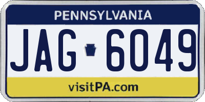 PA license plate JAG6049