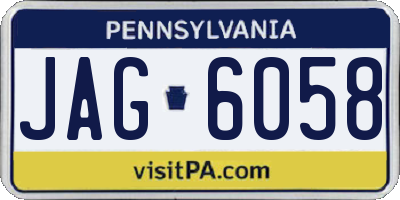 PA license plate JAG6058