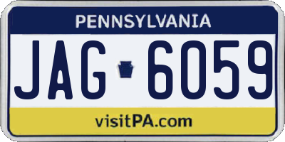 PA license plate JAG6059