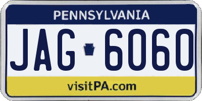 PA license plate JAG6060