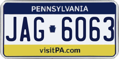 PA license plate JAG6063