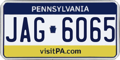 PA license plate JAG6065