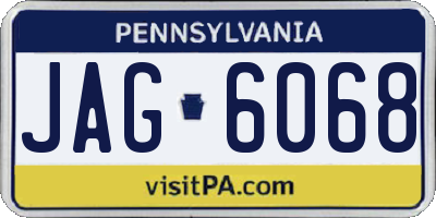 PA license plate JAG6068