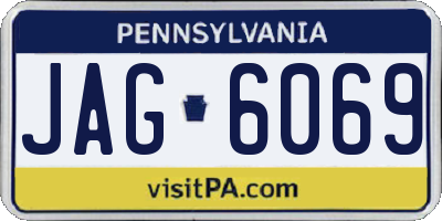 PA license plate JAG6069