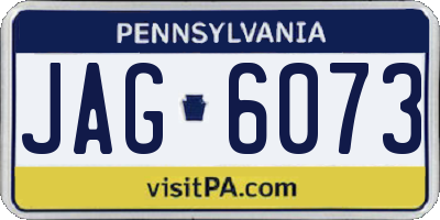 PA license plate JAG6073