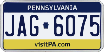 PA license plate JAG6075