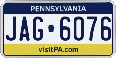 PA license plate JAG6076