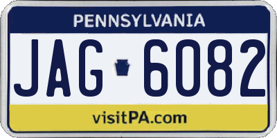 PA license plate JAG6082