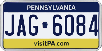 PA license plate JAG6084