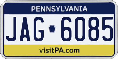 PA license plate JAG6085