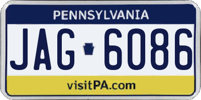 PA license plate JAG6086