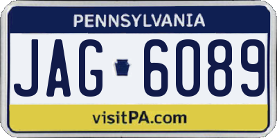 PA license plate JAG6089