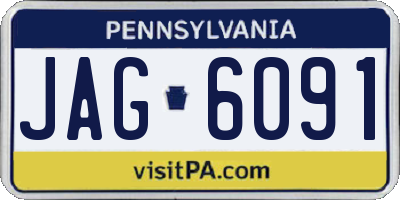 PA license plate JAG6091