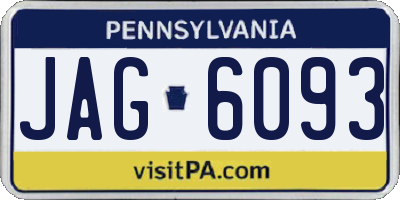 PA license plate JAG6093