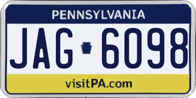 PA license plate JAG6098