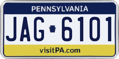 PA license plate JAG6101