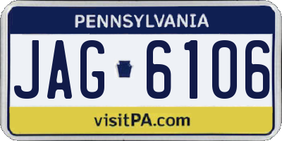 PA license plate JAG6106