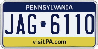 PA license plate JAG6110