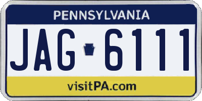 PA license plate JAG6111