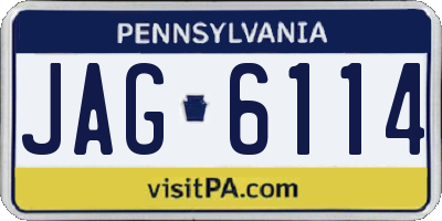 PA license plate JAG6114