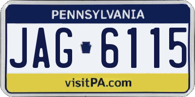 PA license plate JAG6115