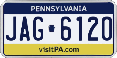 PA license plate JAG6120