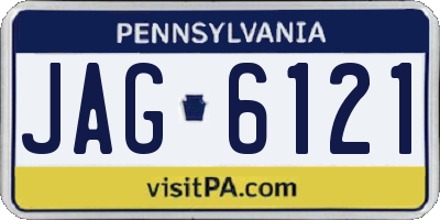 PA license plate JAG6121