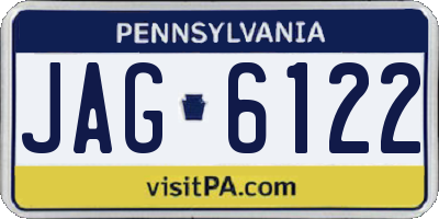 PA license plate JAG6122