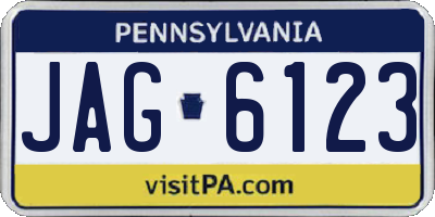 PA license plate JAG6123