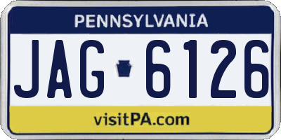 PA license plate JAG6126