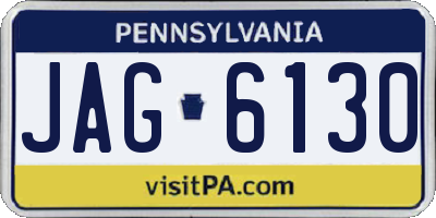 PA license plate JAG6130