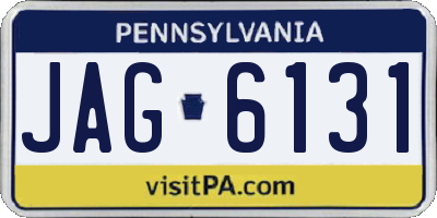 PA license plate JAG6131