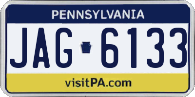 PA license plate JAG6133