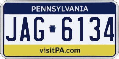 PA license plate JAG6134