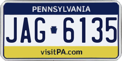 PA license plate JAG6135