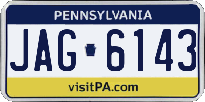 PA license plate JAG6143