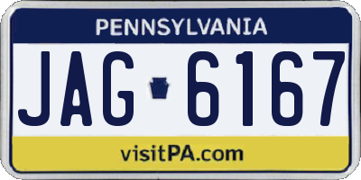 PA license plate JAG6167