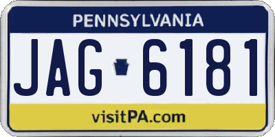 PA license plate JAG6181