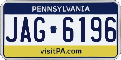 PA license plate JAG6196