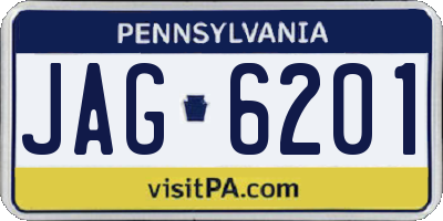 PA license plate JAG6201