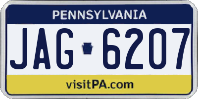 PA license plate JAG6207