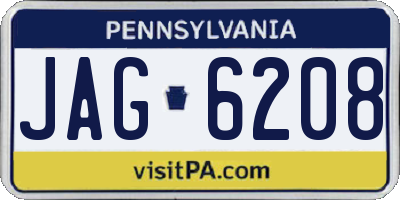 PA license plate JAG6208