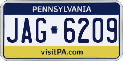 PA license plate JAG6209